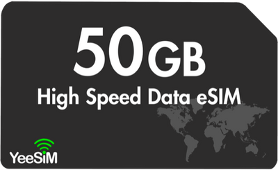 Europe(30+ areas) 50GB 180Days